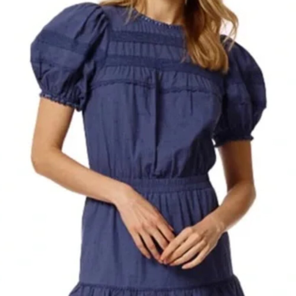Stellah Dot Embroidery Puff Sleeve Mini Dress - Picture 8 of 9